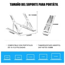 Soporte portátil para computadora de 9 a 15.6 pulgadas, color plateado.