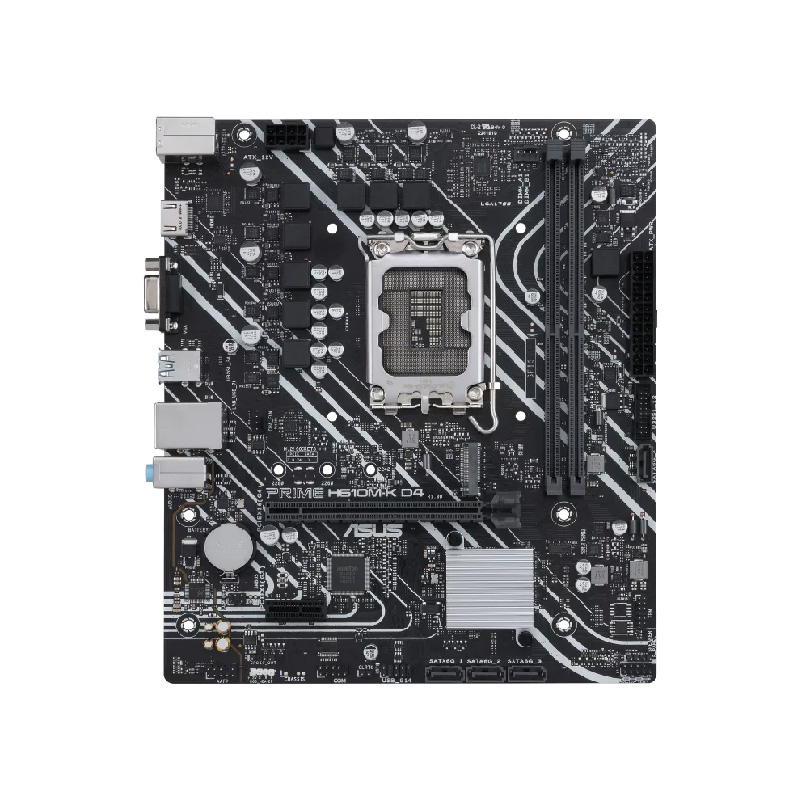 Tarjeta Madre Intel Asus Prime H610M-KD4 - LGA1700, Intel H610, 2x DDR4 3200Mhz(OC), PCI-Express 4.0, VGA, HDMI, USB 3.2, M.2, ASUS LANGuard 1Gb.