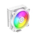 Enfriador Cooler Master Hyper 212 Halo White ARGB RR-S4WW-20PA-R1 - Para procesador, Socket Intel 1700 / 1200 / 1151 / 1150 / 1155 / 1156, Socket AMD AM4/AM5, 4 tubos de calor, conector 4 pines, blanco