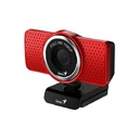 Genius ECam 8000 - Webcam, Resolución 1920 x 1080p Full HD, 2MP, Giro hasta 360° Grados, USB, Micrófono Digital, Negro /Rojo