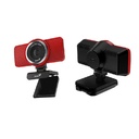 Genius ECam 8000 - Webcam, Resolución 1920 x 1080p Full HD, 2MP, Giro hasta 360° Grados, USB, Micrófono Digital, Negro /Rojo