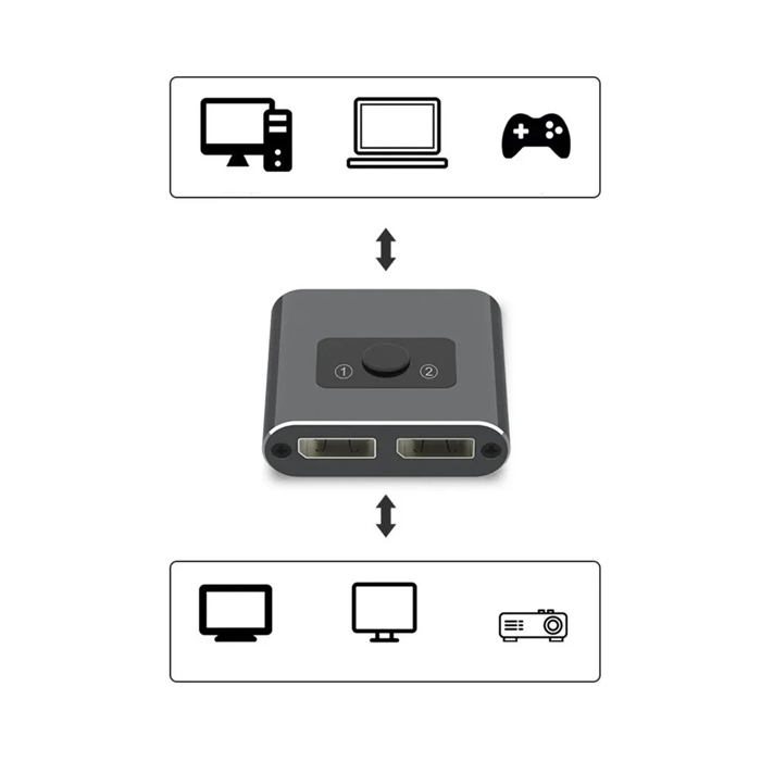Switch 2 en 1 VCOM DD732BI - Bidireccional HDMI, 3840 x 2160, 60Hz.