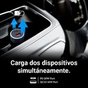 Cargador de Coche Argom ARG-AC-0118BK - Cargador para automóvil, Tipo-C + USB, Carga rapida, 38W, Compatible con celulares, tablets, otros