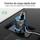 Kit de Cargador y Transmisor, Manos Libres para Coche Argom Spectro T1 BT ARG-AC-0343BK - Pantalla LED: 0,7 x 0,3, bluethooth 5.1, Tipo-C + USB, Carga rapida, 42W