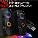 Bocinas Argom ARG-SP-1068BK, COMBAT GAMING S68 2.0CH Bocinas, USB (Power) + 3.5mm (Audio), Color negro.