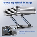 Soporte portátil SP004G para computadora de 9 a 15.6 pulgadas, Giratorio, color Gris.
