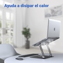 Soporte portátil SP004G para computadora de 9 a 15.6 pulgadas, Giratorio, color Gris.