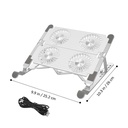 Soporte portátil para computadora de 9 a 15.6 pulgadas, con abanicos, color plateado/blanco