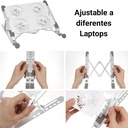Soporte portátil para computadora de 9 a 15.6 pulgadas, con abanicos, color plateado/blanco