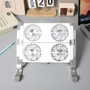 Soporte portátil para computadora de 9 a 15.6 pulgadas, con abanicos, color plateado/blanco