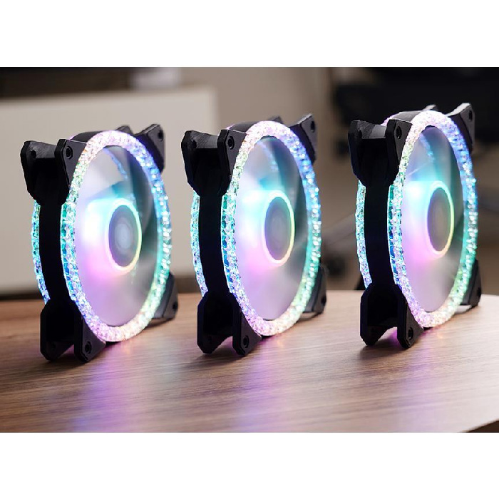 Abanico Cooler Master Masterfan MF120 Prismatic - RGB Gen2, 3 in 1 para gabinete caja 120mm, 650-1800 RPM, conector 4 pines.