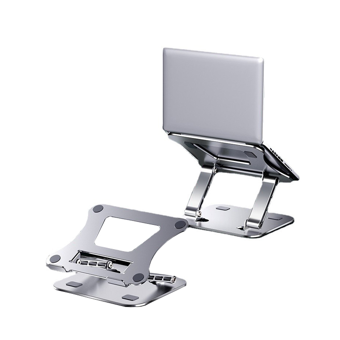 Soporte portátil SP006P para Laptop de 9 a 15.6" , ajustable, de aluminio, color plateado.