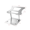 Soporte portátil SP006P para Laptop de 9 a 15.6" , ajustable, de aluminio, color plateado.