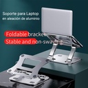 Soporte portátil SP007 para Laptop de 9 a 15.6" , ajustable, de aluminio, color Gris.