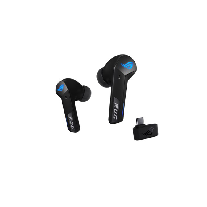 Audífono IA ASUS ROG Cetra True Wireless R55ES ROG CETRA TWS SPEED NOVA/BLK - Inalámbrico, Bluetooth y 2,4 GHz, batería de 46 horas, RGB, color negro.
