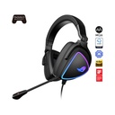 Auricular Asus ROG Delta S 90YH02K0-B2UA00 - Audífonos gamer, micrófono con cancelación de ruido IA, sonido envolvente virtual 7.1, USB-C/A, pantalla Led 1 color, compatible con PC, Mac, PS5, Nintendo Switch, dispositivos móviles, color negro