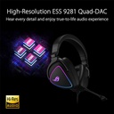 Auricular Asus ROG Delta S 90YH02K0-B2UA00 - Audífonos gamer, micrófono con cancelación de ruido IA, sonido envolvente virtual 7.1, USB-C/A, pantalla Led 1 color, compatible con PC, Mac, PS5, Nintendo Switch, dispositivos móviles, color negro