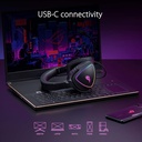 Auricular Asus ROG Delta S 90YH02K0-B2UA00 - Audífonos gamer, micrófono con cancelación de ruido IA, sonido envolvente virtual 7.1, USB-C/A, pantalla Led 1 color, compatible con PC, Mac, PS5, Nintendo Switch, dispositivos móviles, color negro