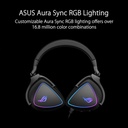 Auricular Asus ROG Delta S 90YH02K0-B2UA00 - Audífonos gamer, micrófono con cancelación de ruido IA, sonido envolvente virtual 7.1, USB-C/A, pantalla Led 1 color, compatible con PC, Mac, PS5, Nintendo Switch, dispositivos móviles, color negro