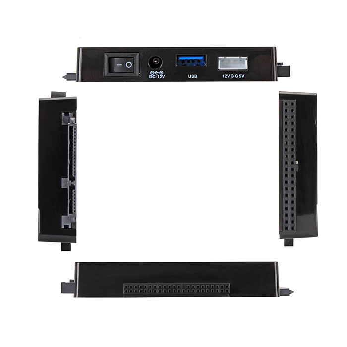 Adaptador USB 3.0 a IDE/SATA VCOM CU821 - Para conectar Disco Duro SATA de 2.5", 3.5", 5.25", HDD, SSD, DVD-ROM Externo, adaptador de poder.