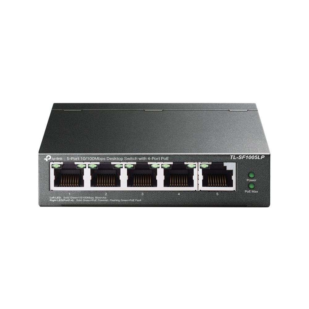 Conmutador(Switch)TP-Link TL-SF1005LP - Switch de escritorio con 5 puertos, 10/100 Mbps, 4 puertos POE.