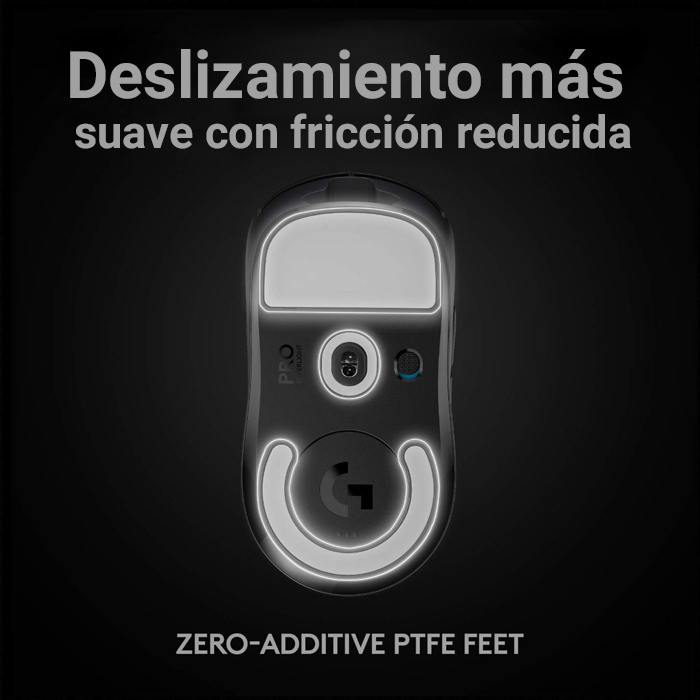 Mouse Logitech Pro X SuperLight - Ratón óptico inalámbrico, sensor HERO, 25K dpi, 5 botones, 2.4 GHz usb, color negro.