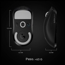 Mouse Logitech Pro X SuperLight - Ratón óptico inalámbrico, sensor HERO, 25K dpi, 5 botones, 2.4 GHz usb, color negro.
