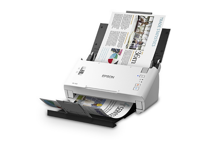 Escáner Epson WorkForce DS-410 - Escáner de Alimentación vertical, Escáner a color dúplex de un paso, 600 dpi, hasta 26 ppm/52 ipm, usb 2.0.