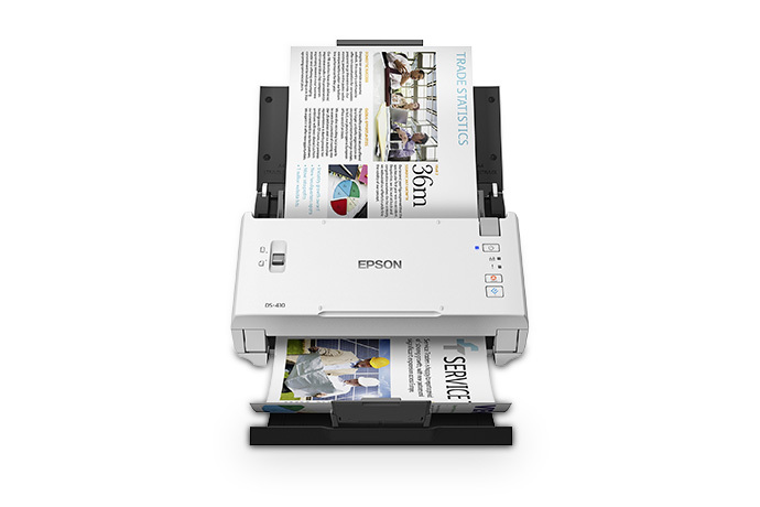Escáner Epson WorkForce DS-410 - Escáner de Alimentación vertical, Escáner a color dúplex de un paso, 600 dpi, hasta 26 ppm/52 ipm, usb 2.0.