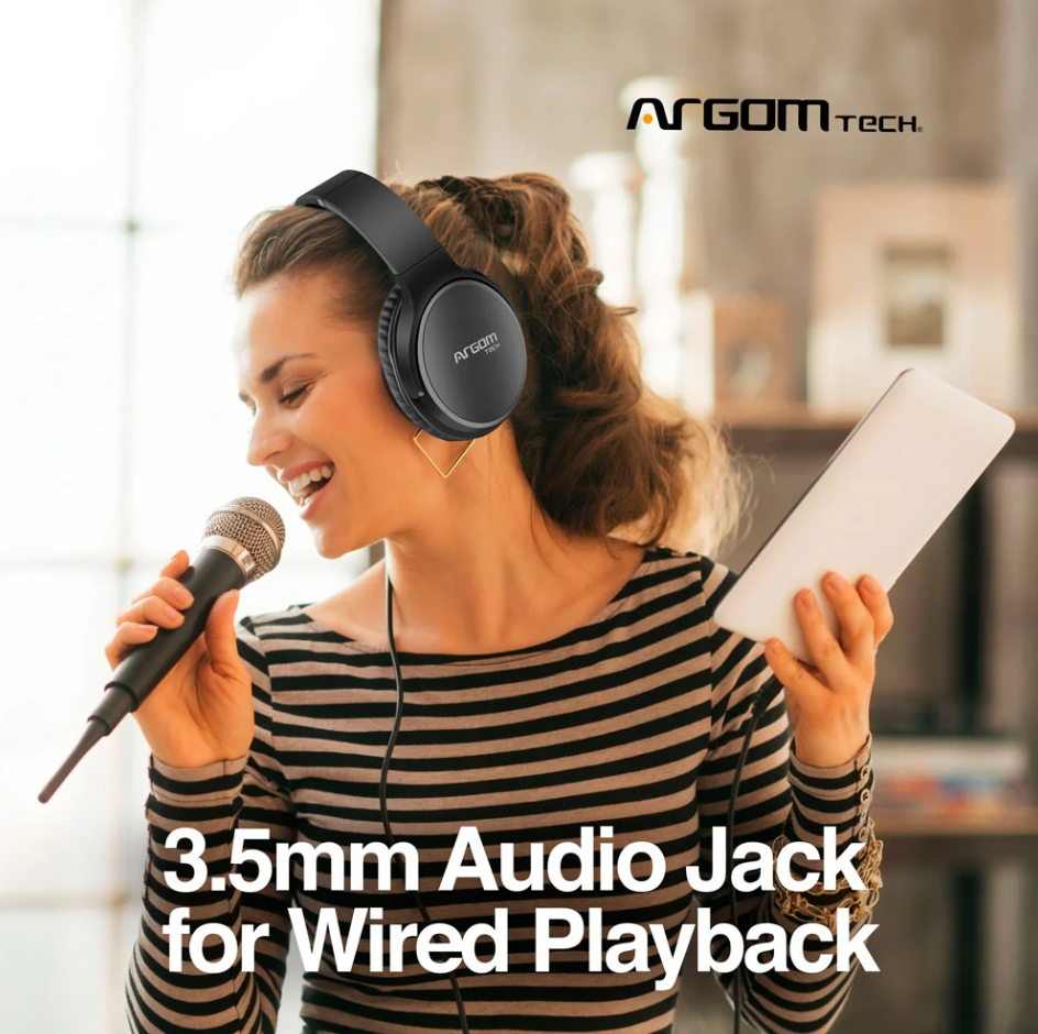 Auricular Argom ARG-HS-2610BK Ultimate Sound Comfort Pro BT - Audífonos con micrófono, inalámbrico, Bluetooth, color Negro.