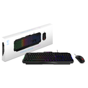 Teclado MSI FORGE GK100 COMBO US- Teclado para gamer y ratón, rgb, usb, español, color Negro.