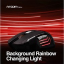 Mouse Argom ARG-MS-2042BK - Ratón óptico para gamer, luces led, 800-1200-2400-3200 dpi, usb, color negro.