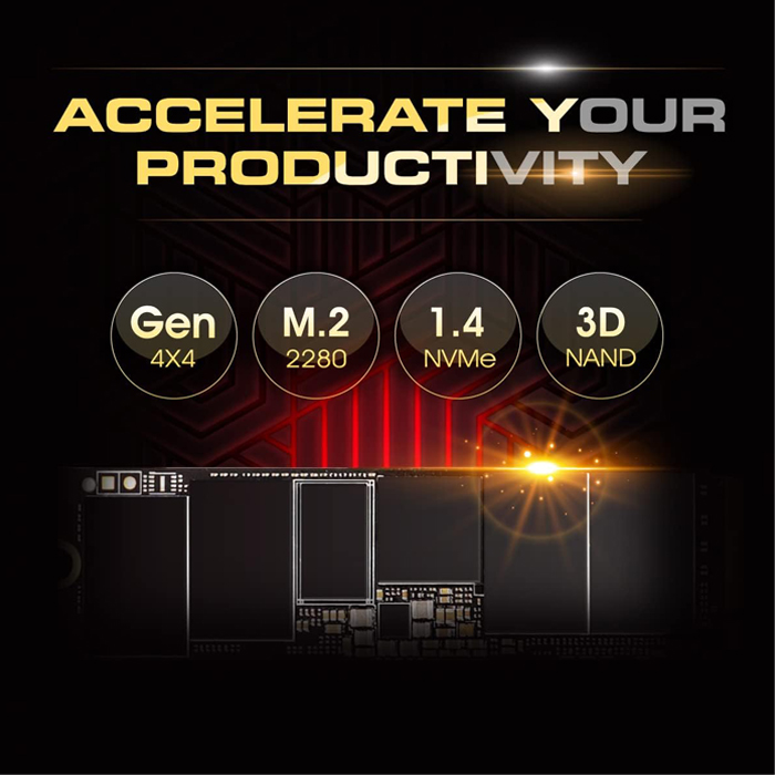 Unidad de Estado Sólido (SSD) Silicon Power UD90 - Capacidad de 4TB, 5000MB/s de lectura, 4800MB/s de escritura, NVMe PCIe Gen4, M.2 2280.