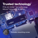 Unidad de Estado Sólido (SSD) Crucial P3 Plus PCIe NVMe 1TB - 5000MB/s de Lectura, 3600MB/s de Escritura, PCIe Gen4, M.2 (2280)