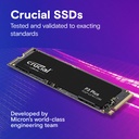 Unidad de Estado Sólido (SSD) Crucial P3 Plus PCIe NVMe 1TB - 5000MB/s de Lectura, 3600MB/s de Escritura, PCIe Gen4, M.2 (2280)