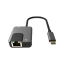 Hub VCOM CU456 - USB 3.1 Tipo C macho a 1 X RJ45, 1 X Jack 3.5mm, color gris.