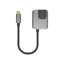 Hub VCOM CU456 - USB 3.1 Tipo C macho a 1 X RJ45, 1 X Jack 3.5mm, color gris.