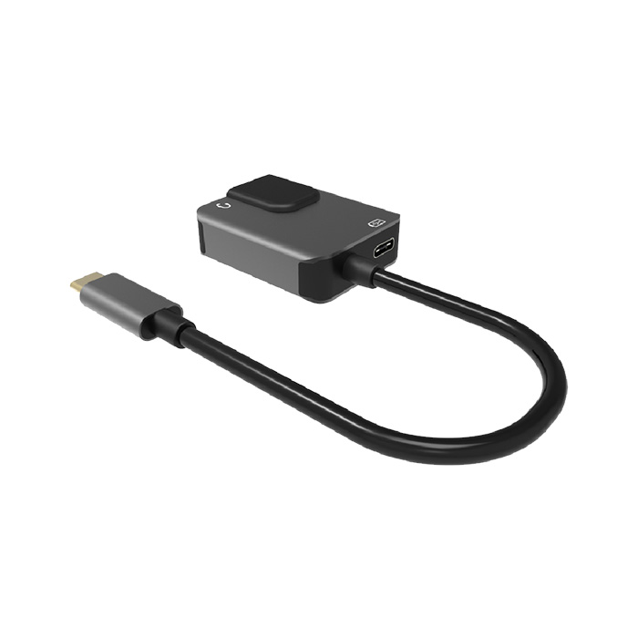 Hub VCOM CU456 - USB 3.1 Tipo C macho a 1 X RJ45, 1 X Jack 3.5mm, color gris.
