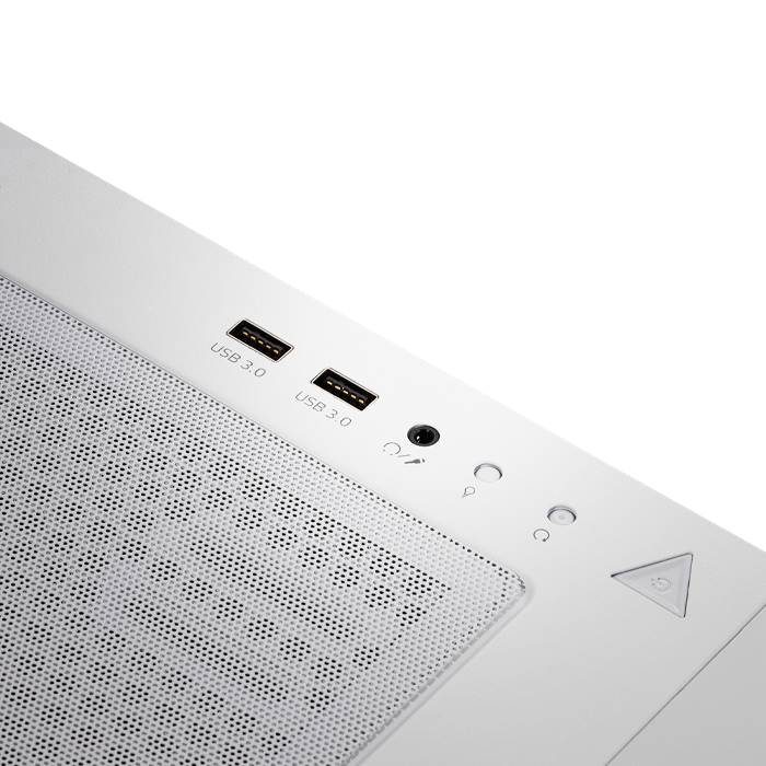 Caja ATX Gaming XPG Starker Air - Ventana lateral, conectores 2x USB 3.0, 1x puerto de audio/micrófono, 1x abanico 120mm frontal, 1x abanico ARGB 120mm posterior,color blanco.