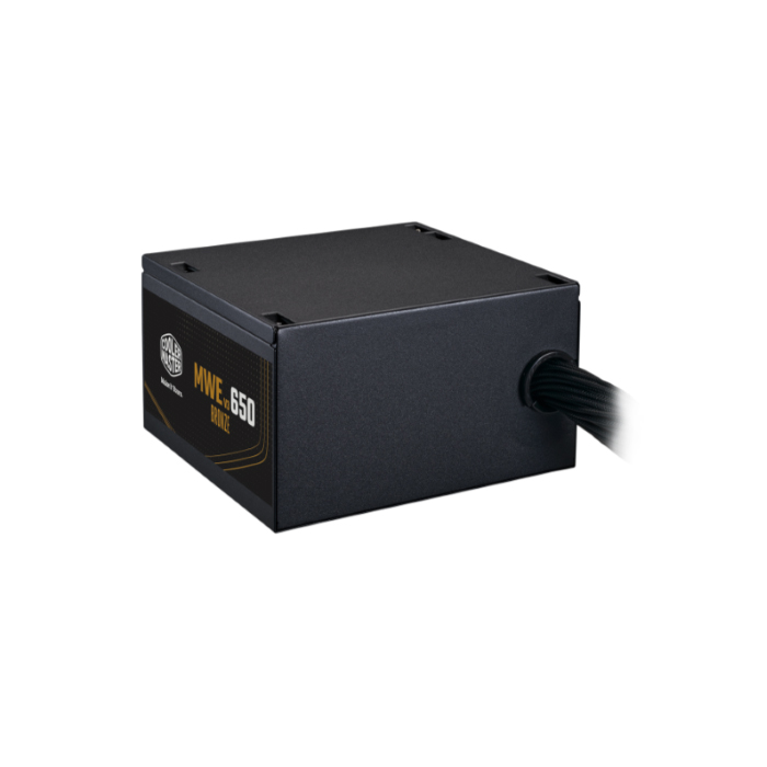 Fuente de Poder Cooler Master MWE 650 Bronce V3 - MPE-6501-ACAAW-3B - Potencia de salida de 650W, 24 pines ATX, 4x conector 6+2 PinX2 PCI-E y 6x SATAX2, abanico 120mm, 80 Plus Bronze.