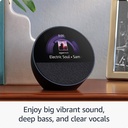 Altavoz Inteligente Amazon Echo Spot 2024 - con el Asistente Alexa Integrado, Wi-Fi 802.11ac (2,4 GHz/5 GHz), Bluetooth, Color Carbón.
