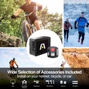 Cámara de Acción Argom Epic 85 ARG-AC-9185BK - Ideal para deportes extremos, actividades al aire libre, Resolución 4K, 30fps, Pantalla 2" IPS trasera + 1.3” IPS frontal, Tipo-C, Micro HDMI, microSD hasta 128GB, color negro