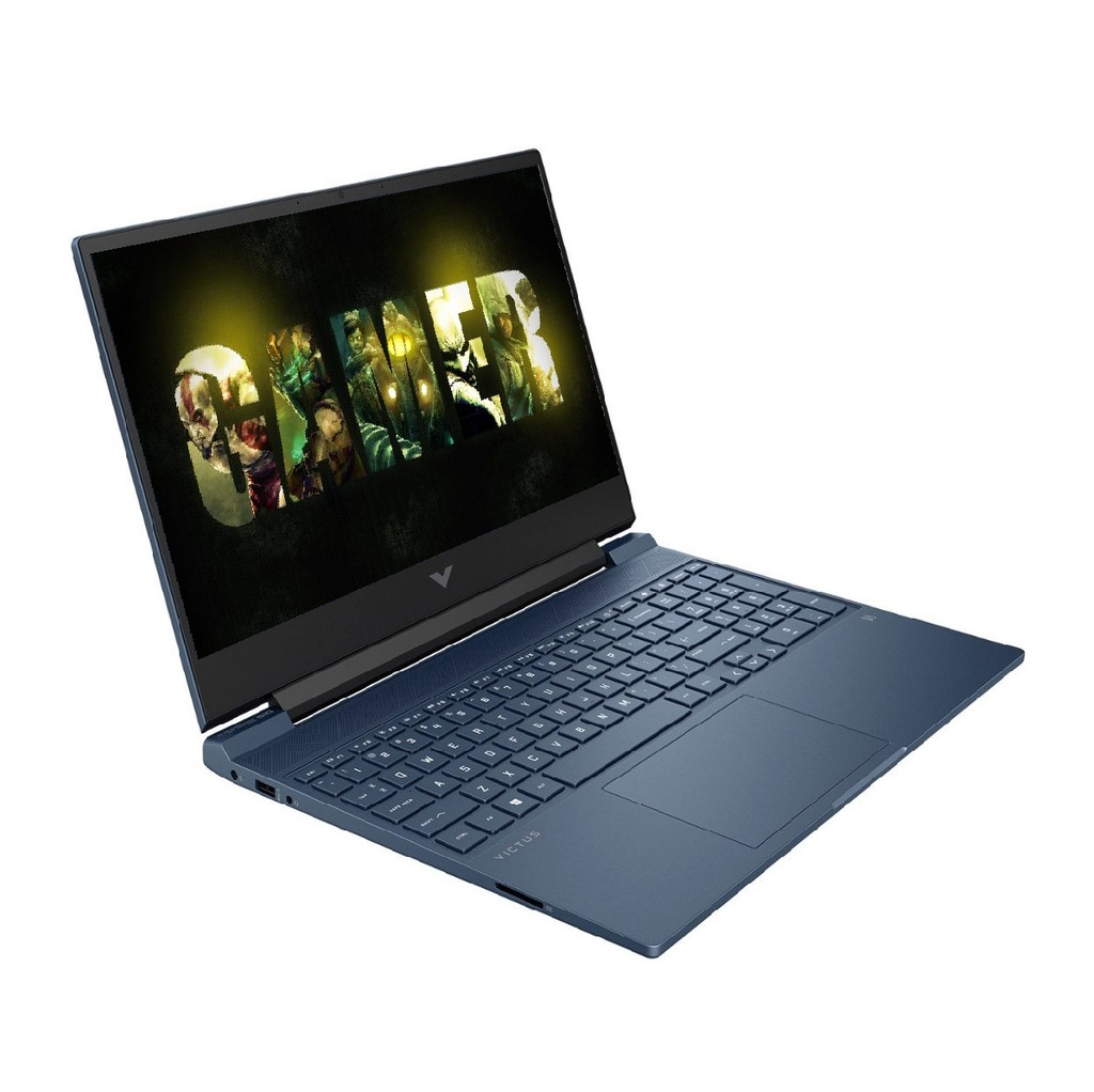 Laptop HP Victus 15-fa0033DX - 15.6" Full HD, i5-12450H, 8GB DDR4, 512GB SSD M.2 NVME, Webcam, WiFi, Bluetooth, Nvidia GeForce RTX 3050/4GB, Windows 11 Home Ingles, Color Azul.