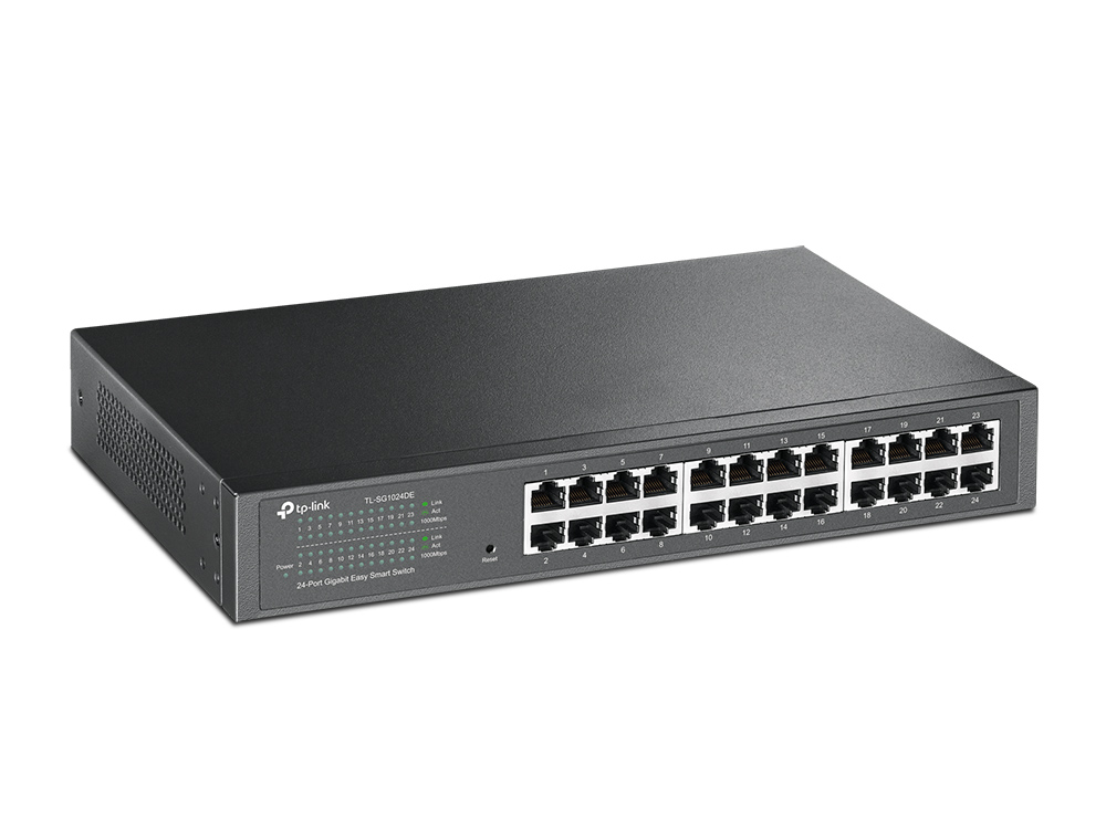 Conmutador (Switch) TP-Link TL-SG1024DE - Conmutador con 24 puertos RJ45 10/100/1000 Mbps, negociación automática MDI/MDIX.