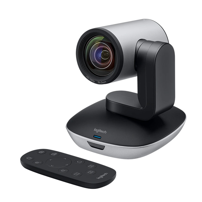 Logitech PTZ Pro 2 - Cámara Video Conferencia FHD 1080, Panorámica de 260°, enfoque automático, Zoom FHD 10x, Bluetooth, Control Remoto, Negro 960-001184