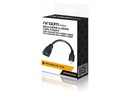 Adaptador Argom Micro HDMI a HDMI macho/hembra - 6 Pulgadas, para celulares, tablet, color negro.