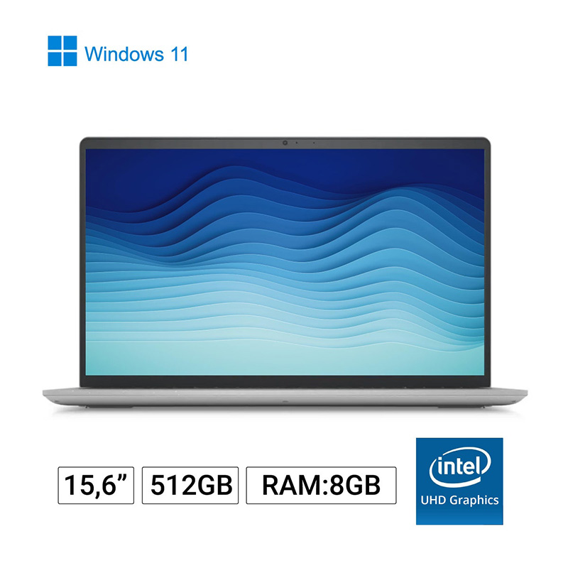 Laptop Dell Inspiron 3520 - 15.6", Intel Core i5-1235U, 8GB DDR4, 512GB SSD, Webcam, WiFi, Bluetooth, Windows 11 Home, Español, Plateado XK81M