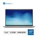 Laptop Dell Inspiron 3520 - 15.6", Intel Core i5-1235U, 8GB DDR4, 512GB SSD, Webcam, WiFi, Bluetooth, Windows 11 Home, Español, Plateado XK81M
