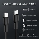 Cable Argom ARG-CB-0070BK Tipo-C a Tipo-C M/M - 6pies (1.8M), para celulares, tablet, laptops, transferencia hasta 480 Mbps, Silicona