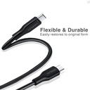Cable Argom ARG-CB-0070BK Tipo-C a Tipo-C M/M - 6pies (1.8M), para celulares, tablet, laptops, transferencia hasta 480 Mbps, Silicona